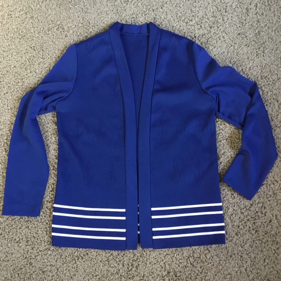 Vintage 60’s Blue Nautical Open-Front Sweater FAB! - Picture 11 of 11